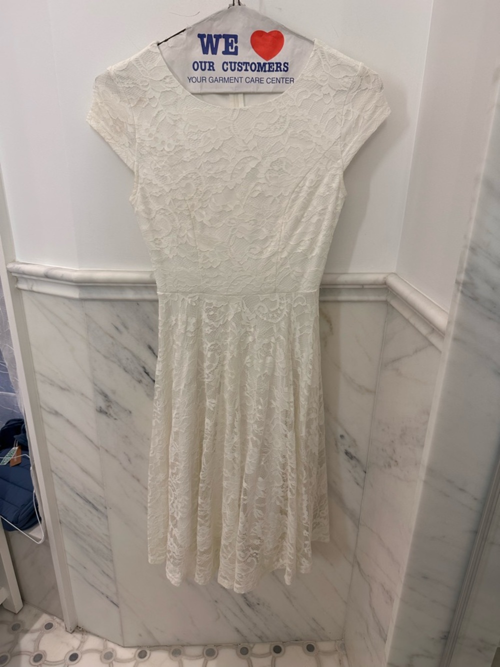 Elegant White Lace Fit-and-Flare Dress